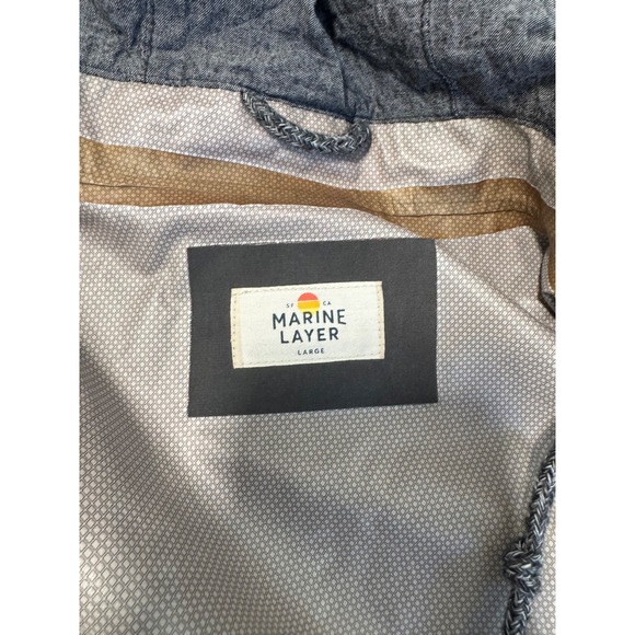 Marine Layer Charcoal Gray Active Fitness Zip Up Hooded Rain Coat Men's Sz L - Picture 4 of 4